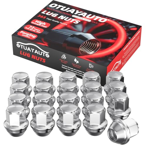 Image of OTUAYAUTO M12x1.5 OEM Lug Nuts - Replacement for 2009-2019 Ford Focus, 2012-2018 Fusion, 2013-2020 Escape, 2018-2020 EcoSport, 2019-2020 Ranger, 20PCS Chrome OEM Factory Style Lug Nut