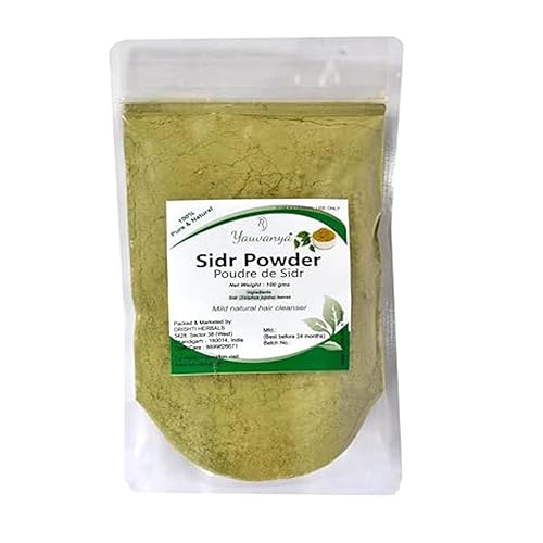 Yauvanya Sidr (Ziziphus jujuba) Hojas en polvo - 100% natural suave limpiador de cabello, Qasil vegano para el cuidado del cabello - 100 gms