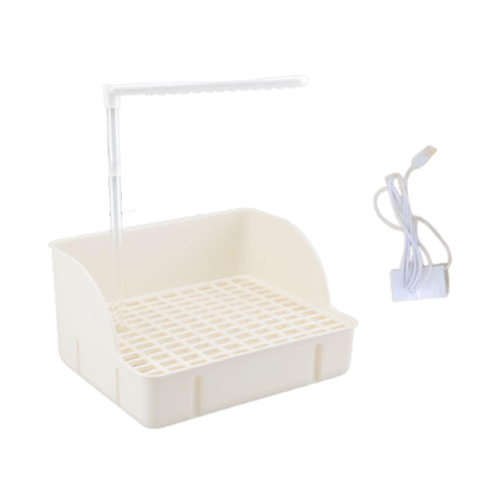 Bain d'oiseaux automatique blanc avec eau courante et pompe intégrée pour perruches