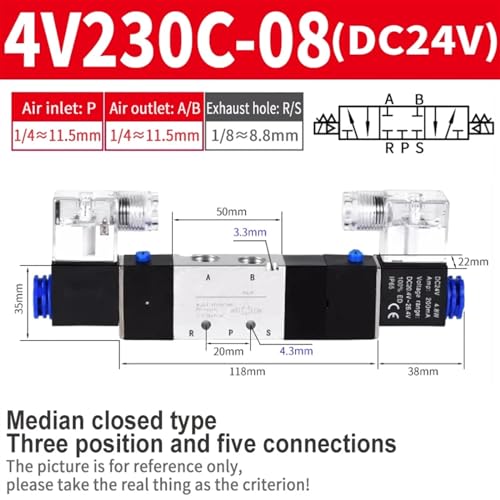 Électrovanne 4V220-08 DC24V pour stopper les fuites d'air industrielles - 3