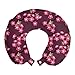 ABAKUHAUS fiore di ciliegio Cuscino da Viaggio, Aprile in Asia, Accessorio in Schiuma di Memoria per Viaggio, 30 cm x 30 cm, Plum Rosa Verde