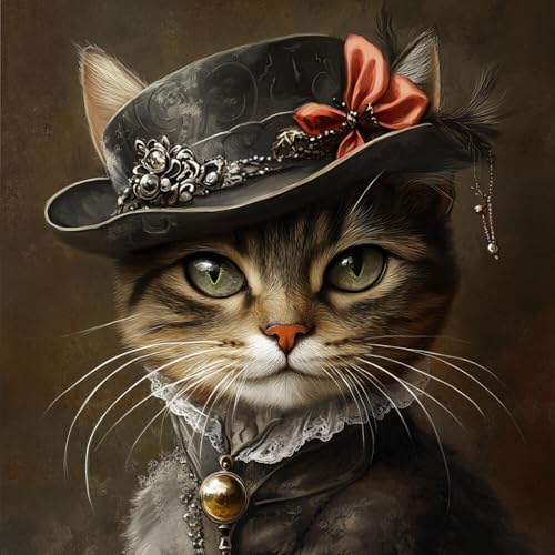 Animal Fantastique Chat broderie perles kit perlage canevas 40x40