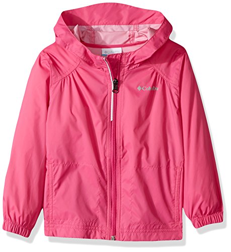 Columbia Girls' Big Switchback Rain Jacket, Pink Ice, Large