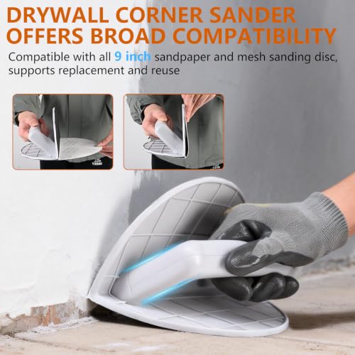 Drywall Corner Sander, Hook and Loop Sanding Tool with 12Pcs Sanding Discs by BFZRDT - Image 6