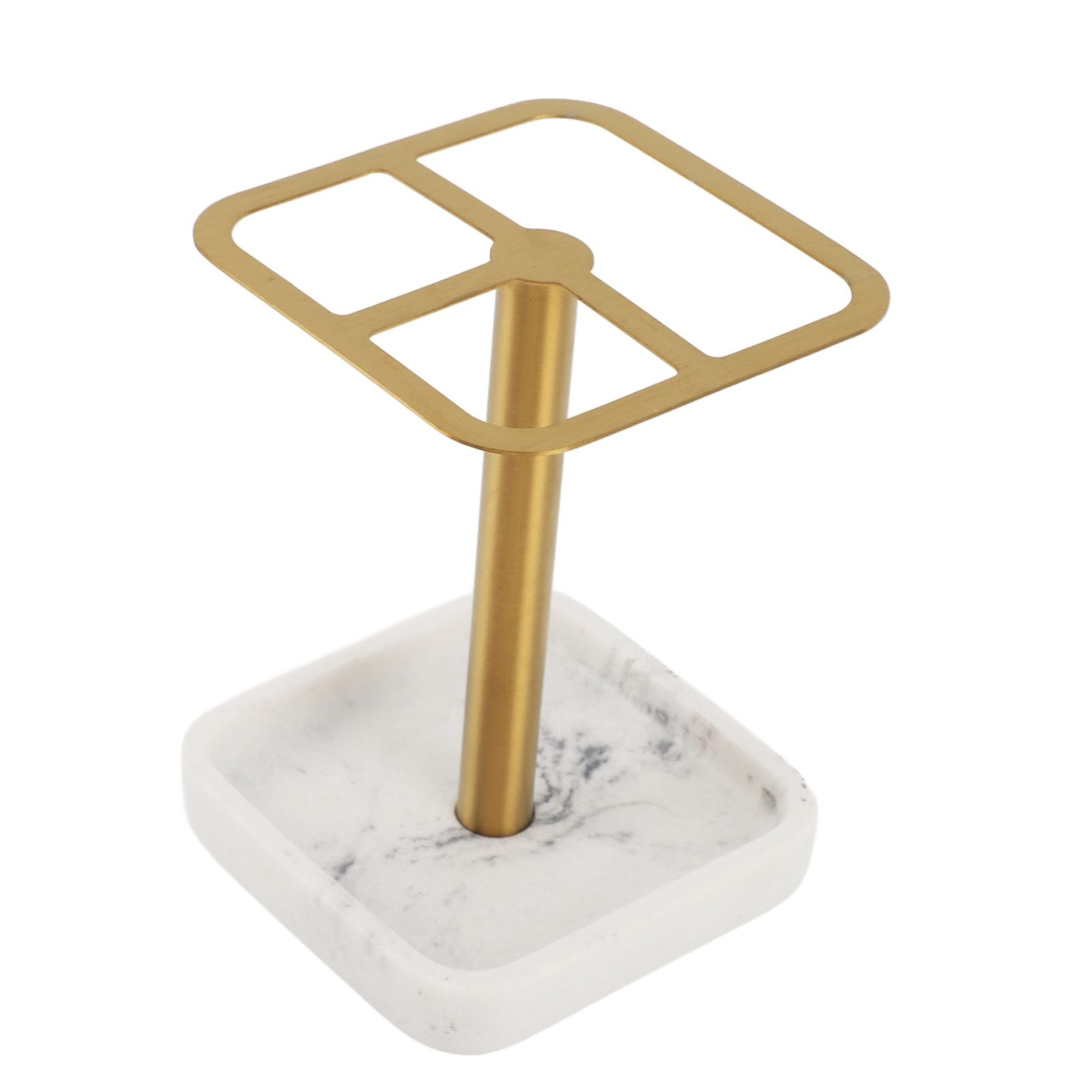 GBSCLOVER Toothbrush Stand, 3 Slots Stainless Steel Toothbrush Holder, Practical Toothpaste Holder Stand Rack, 4.72x3.34in Toothbrushes Stands Bathroom for Teeth Care Items, Gold