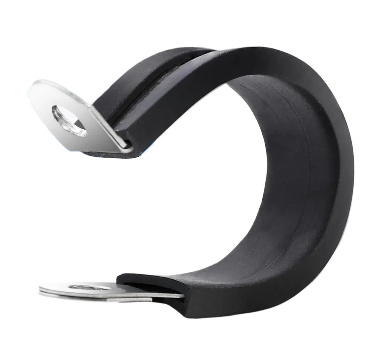 Collier de serrage type P en caoutchouc noir pour câble et tuyau de 6mm, lot de 36