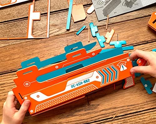 Build Your Own Paper Plane Launcher | 59 Pieces inc. 4 Rubber Bands & x10 Fold 'n' Fly Paper Planes | Fun Toy Gift for Kids, Girls & Boys & Families Age 8+ | Eco Friendly Cardboard Slot Together Kit