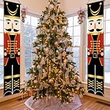 Nutcracker Christmas Decorations, WODICY Nutcracker Porch Signs 11.8 x 70.8 in, Outdoor Nutcracker Banner Life Size Soldier Model Nutcracker Banners for Front Door Xmas DΓ©cor