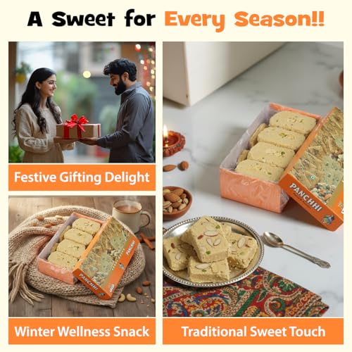 Image of Panchhi Shahi Gud Gajak 1Kg - Homemade Traditional Agra Gazak (Since 1926), Gajjak Made with Sesame Seeds, Gur & Dry Fruits | Crispy Tilkut Chikki, Healthy Jaggery Sweet for Winter, Festival & Gift