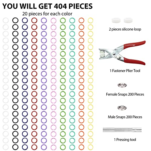 Metal Snaps Button For Sewing, Colored Open Prong Snap Button Kit, Diy Snap Button Kit With Fasteners Pliers Press Tool Set For Doll Clothing Bag, Sewing Crafting Supplies (10 Colors) #TOP1
