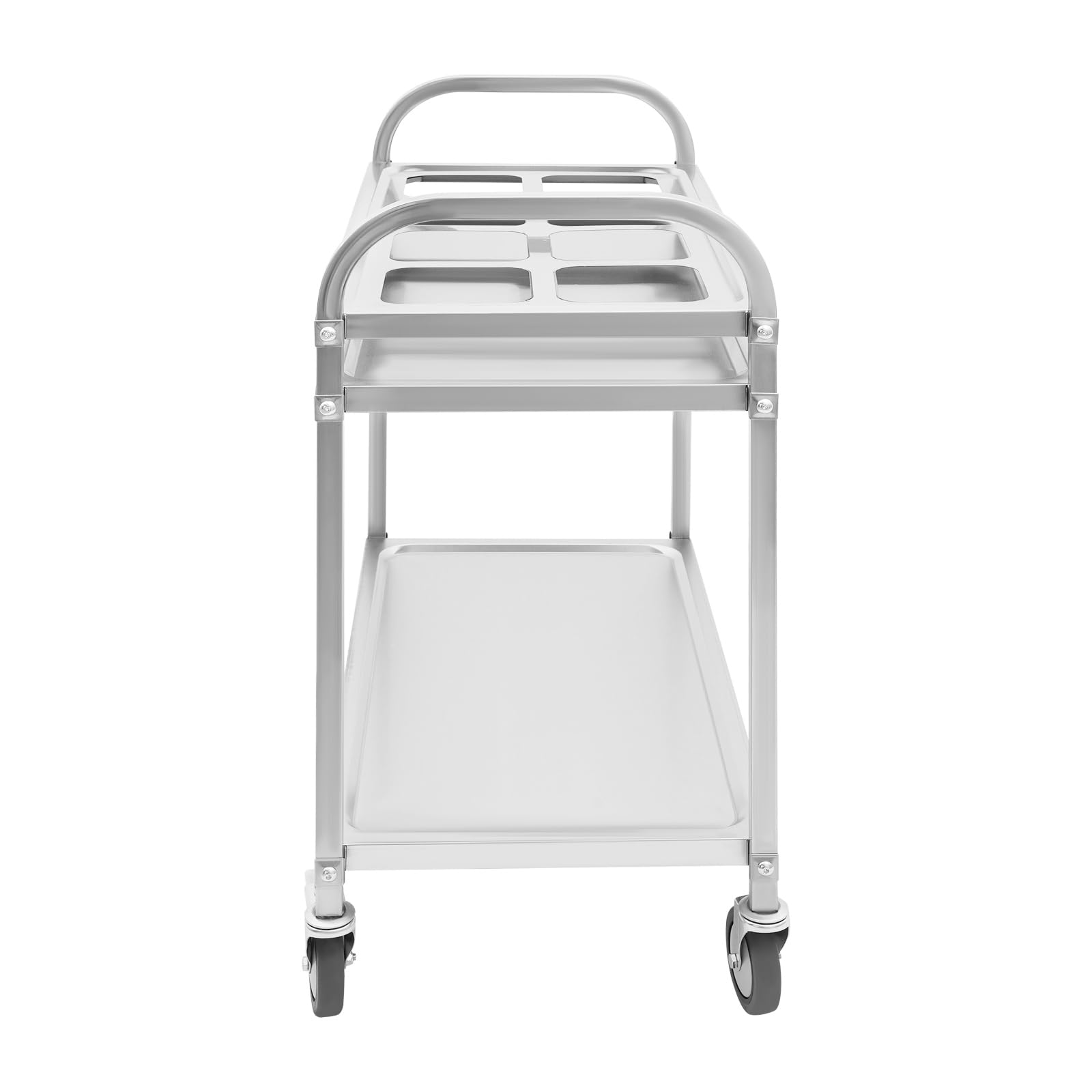 Carro de servicio de acero inoxidable 201, carro de servicio para especias, carrito de servicio con ruedas, para restaurantes, cocinas, restaurantes buffet, hoteles, 85 x 45 x 83,5 cm