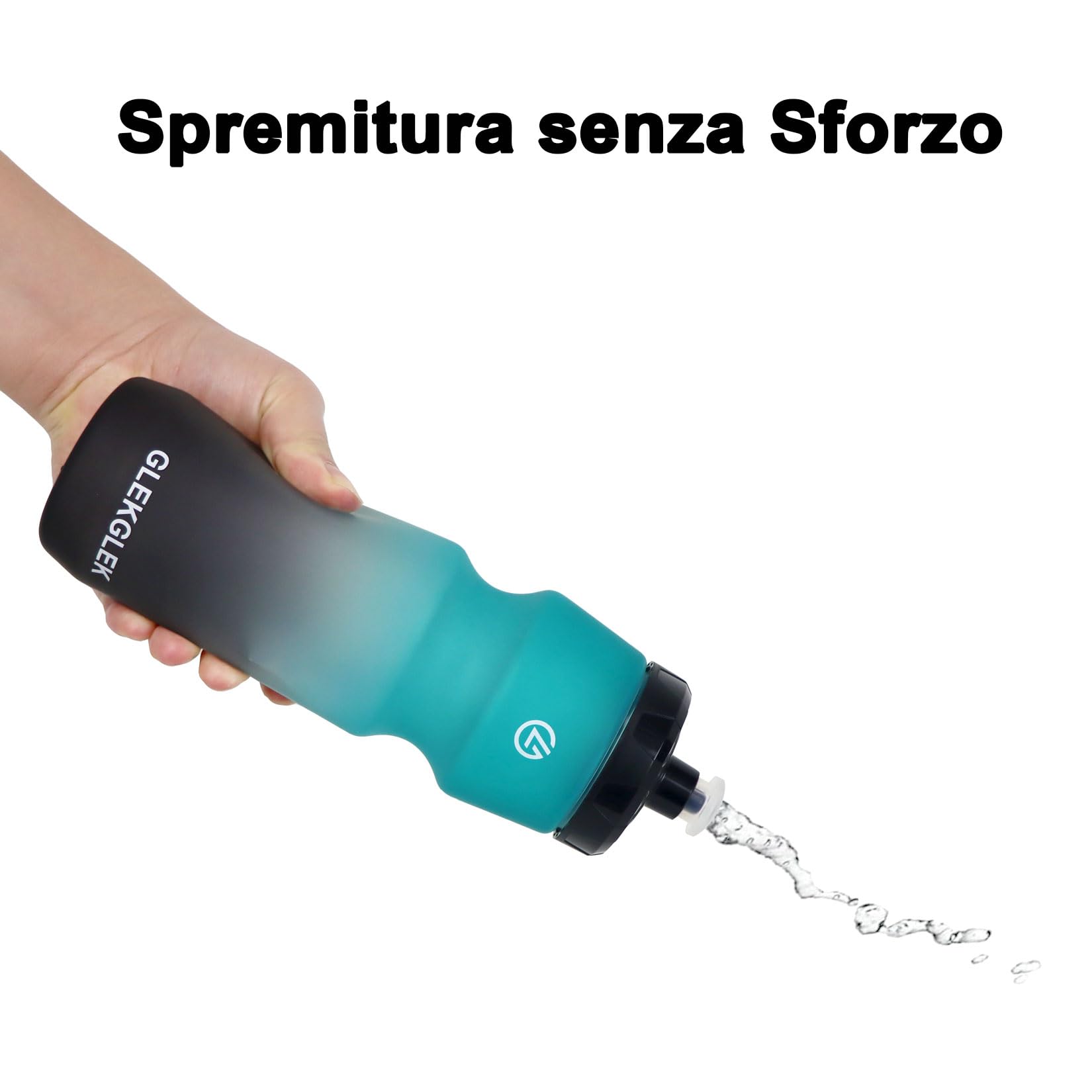 Borraccia Palestra 750ml, Senza BPA, A Prova di Perdite Borraccia Acqua, per Esercizio Fisico, Escursioni, Ciclismo (Nero Bianco/Verde Nero)
