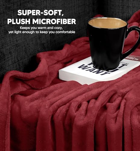 Image of Cotton Bolls Textiles Cozy Plush AC Blanket for Single Bed, Lightweight All Season Blanket, Ultra Soft Blanket for AC Room, Mild Winter, Can Be Used as Bedsheet in Winter, 60x90 Inches, Maroon