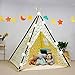 Tienda|Tipi para Niños Tienda de Juegos Plegable para Niños y Niñas con Alfombra Tapete de Felpa Casa de Juegos para Niños en Interiores y Exteriores (Beige)