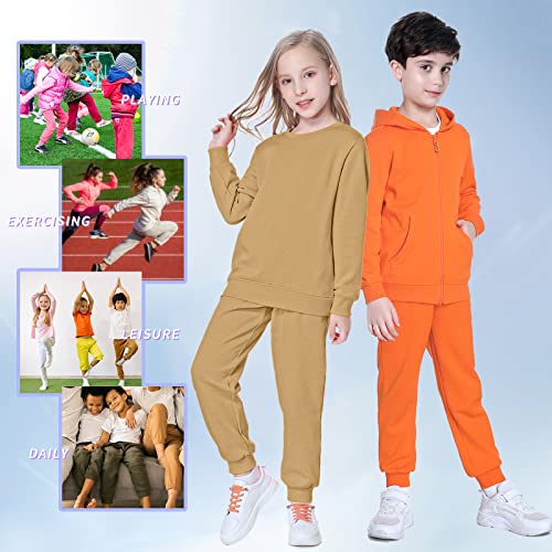 Image of Kid Nation Kids Unisex Soft Brushed Fleece Casual Pull On Jogger Sweatpants with Pockets for Boys or Girls