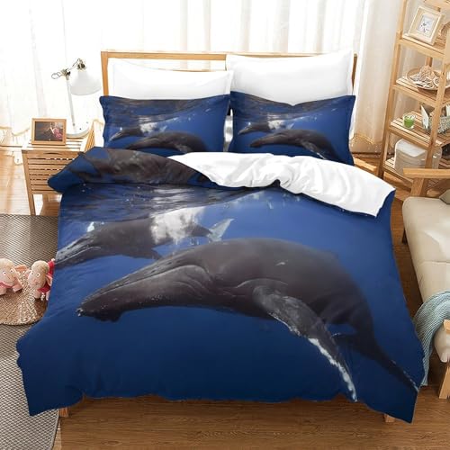 Ensemble de literie microfibre dauphin 3d doux et respirable pour des nuits d'été fraîches - 3