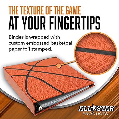 Hoopz Textured 3-Ring Basketball Card Binder By All Star Products | Looks And Feels Like A Real Basketball | Patented Textured Card Protection Album | Perfect For Basketball Fans And Card Collectors #TOP2