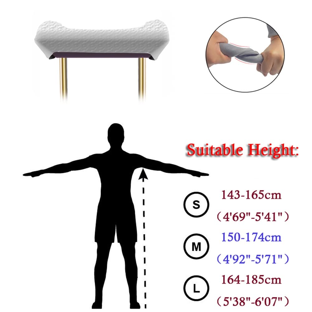 1 Par Muletas Axilares Regulables for Adultos, Muletas Antideslizantes for Caminar Médica, Muletas Ligeras de Aluminio con Muelle(M)