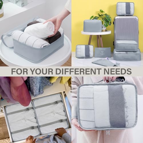 Freyeeti Set Di 17 Organizer Valigia, Set Organizer Per Valigia, Con Borse Per Imballaggio, Borse Per Indumenti, Borsa Per Cosmetici, Borsa Per Scarpe, Valigia Organizer, Viaggio Accessori Utili - 7