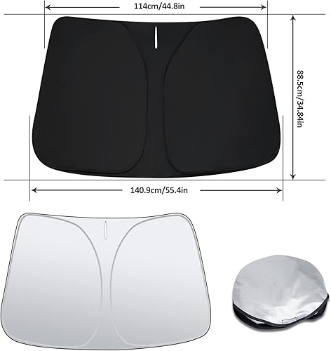 Miniatura 7 de D-Lumina Parasol para parabrisas para Fo-rd Focus ST RS 2012-2018, visera frontal plegable para rayos UV y protección solar contra el calor,