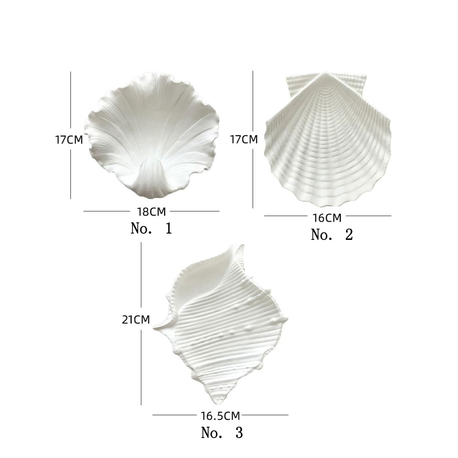 Portagioie Donna 3 Pack Conch Scallop Shape Matte Gypsum Jewelry Trays Organizer Gioielli
