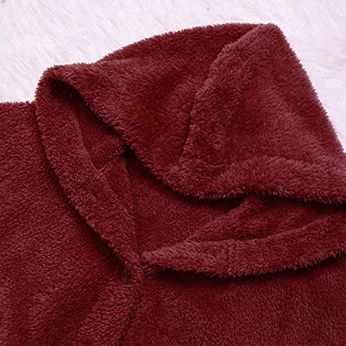 Women Fleece Jacket Plus Size Winter Coats Button Plush Hooded Coat Long Sleeve Cardigans Uterwear With Pockets4