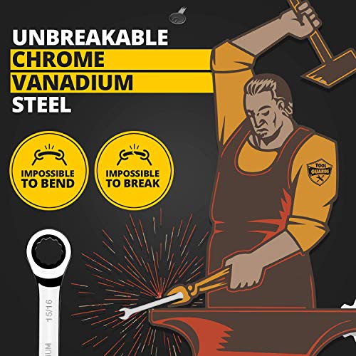 [26 Pieces] Ratcheting Wrench Set | Unbreakable INCH + MM - Thumbnail 2