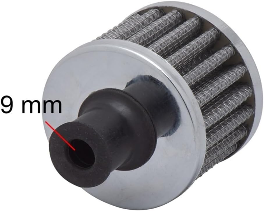 Motorcycle Cold Air Filter 9mm Kit Crank Case Cover Breather Fit For Engine