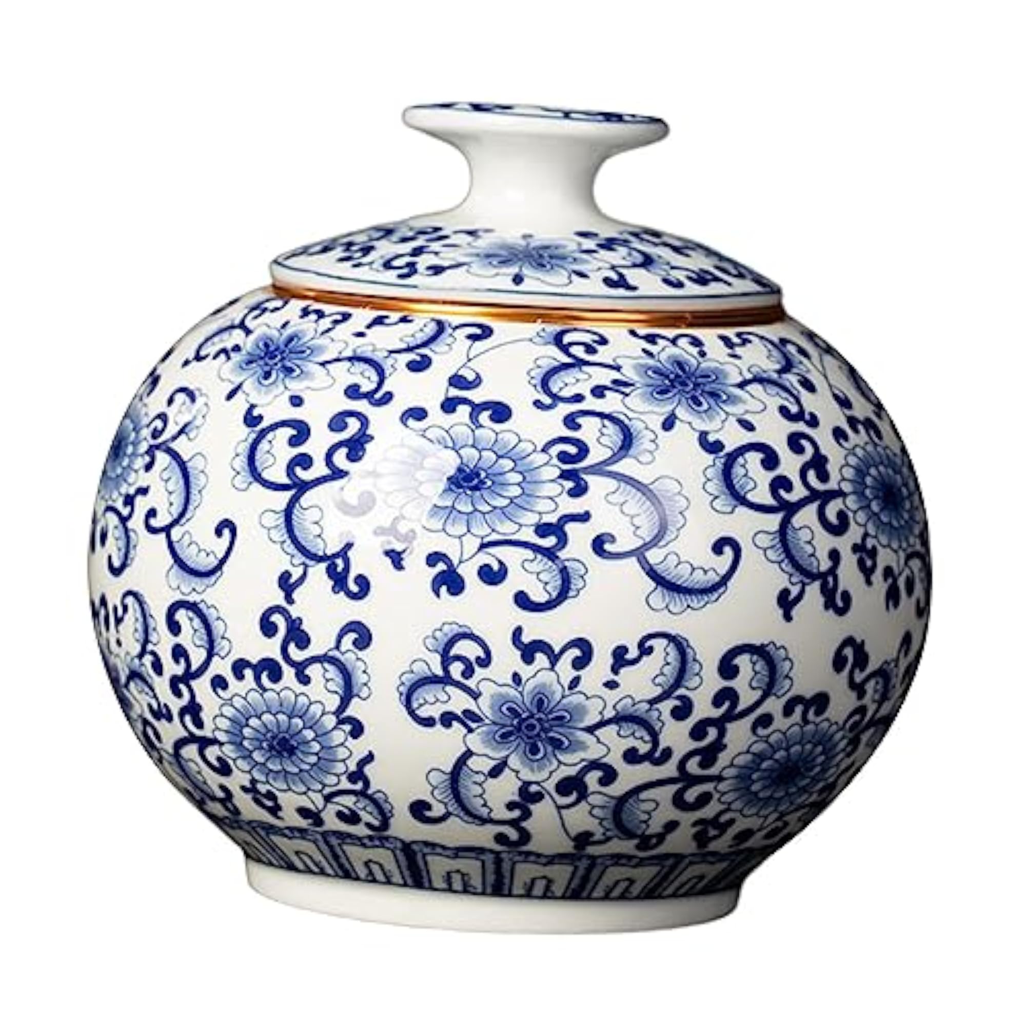 Traditional Chinoiserie Ginger Jars Tea Canister