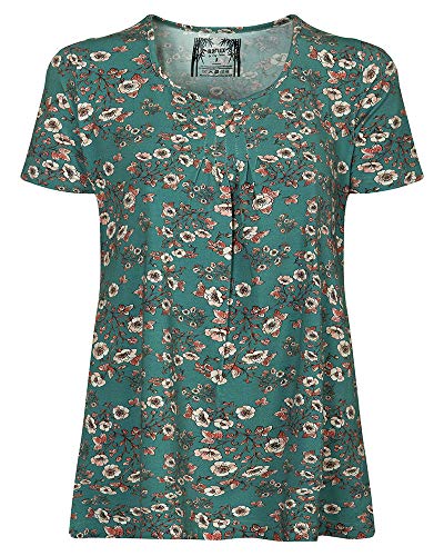 Preisvergleich Produktbild Elegante Tunika, Bluse für Damen Eco-Bamboo, nachhaltig, antiallergen und atmunsaktiv (M / 38, Türkis)