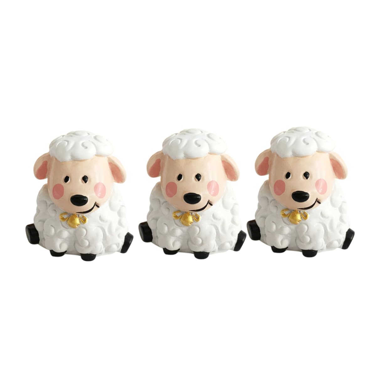 Amosfun Décoration de Gâteau d'anniversaire Mouton en Résine 6 Pièces