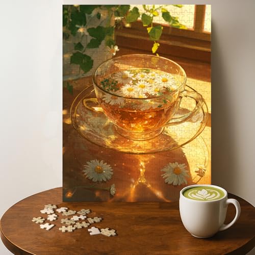 Casse-tête Flower Tea Drinks 500 pcs, puzzle bois adulte