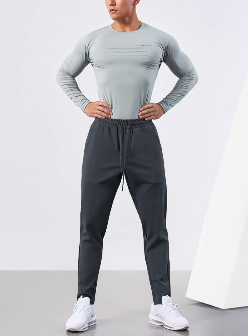 Men's Sweatpants with Zipper Pockets Joggers Athletic Running Workout Gym Stretch Tall Track Pants - Image 9