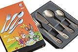 zwilling j.a. henckels king 100 tlg.besteckset ANGEBOTSINHALT: ✔ 1x KINDERBESTECK SET - BESTEHEND AUS GABEL, MESSER, 2 LÖFFEL IN EINEM BUNTEN GESCHENKKARTON VERPACKT ✔ INKLUSIVE EINSEITIGE GRAVUR - ALLE 4 BESTECKTEILE WERDEN UNTERHALB DER GEPRÄGTEN FIGUR GRAVIERT - RÜCKSEITIGE AUF ANFRAGE MÖGLICH ✔ ANFERTIGUNG EINES ENTWURFES ZUR KONTROLLANSICHT