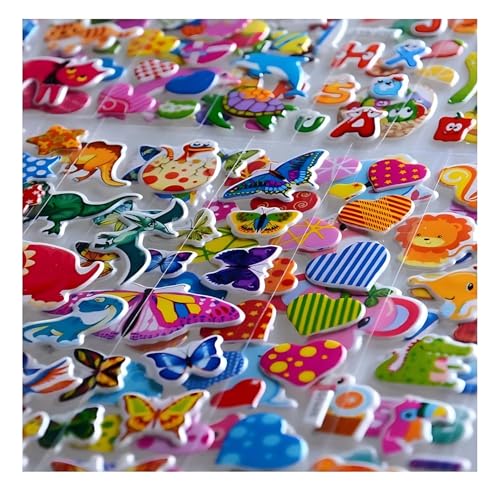 Image of Cartoon Puff 3D Stickers for Kids (20 Sheets) - Cute & Funny Removable PVC Stickers for Kids, Boys, Girls - Easy Peel, Unisex Birthday Return Gift, Party Favor (8.3 in X 3 in)