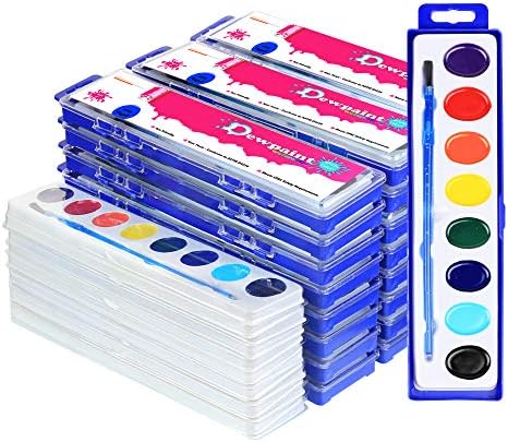 38 Bulk Water Color Oval Paints - 24 Sets and 14 Refills - Jumbo Pack - Washable