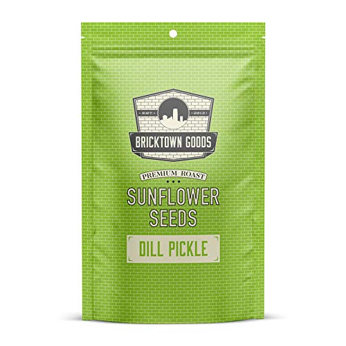 Bricktown Goods Dill Pickle Flavored Sunflower Seeds - Boldly Seasoned and Roasted In-Shell Sunflower Seeds - 8 oz Total