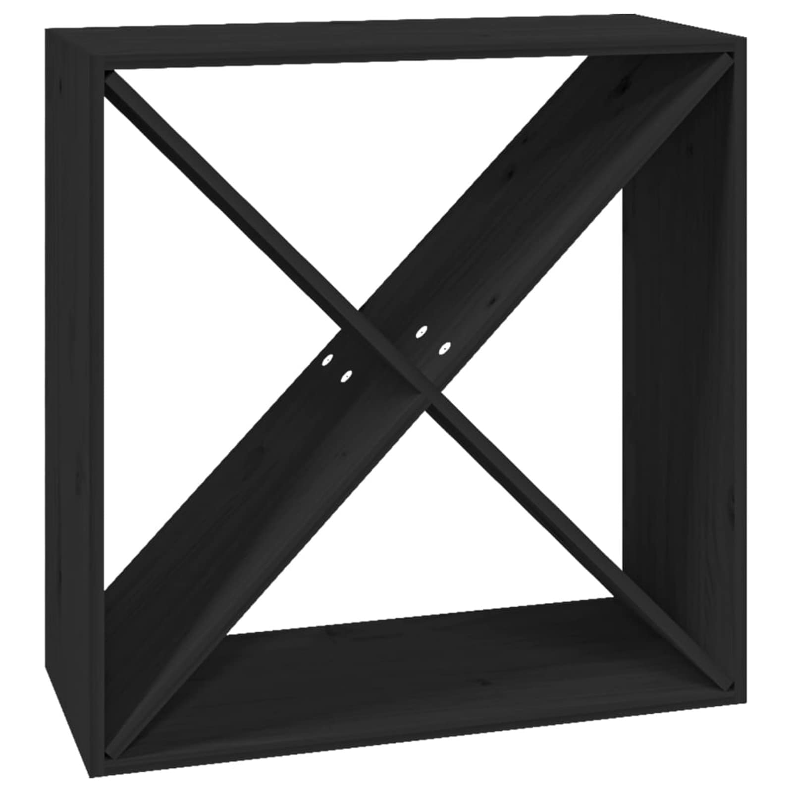 Tidyard Botellero Armario Botellero Botellero de Vino Soporte de Botellas de Pie Botellero Vertical para Cocina Bar Salón Estante para Botellas Madera Maciza de Pino Negro 62x25x62 cm