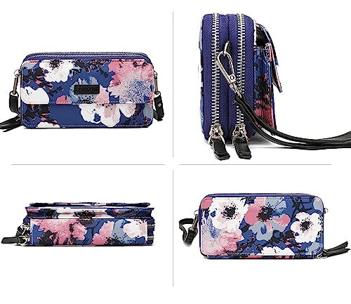 Image of Lanyani RFID Crossbody Wallet Wristlet Purse with Phone Pocket For Women Vegan Leather