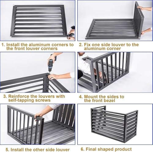 Cache climatiseur extérieur aluminium gris 4 faces protégeant votre unité de ventilation - 8