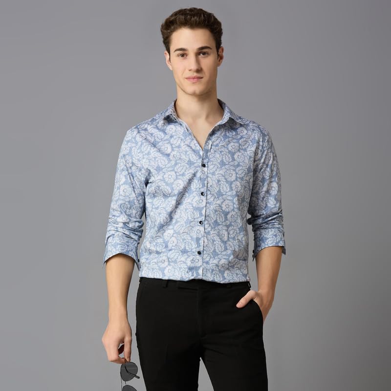 Image of MARK & ALBERT Men's Slim Fit Cotton Formal Shirt