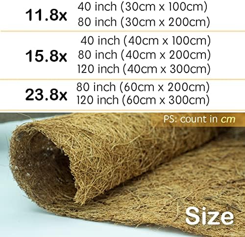 Coco Coir Liner, Yarrdfir Natural Coconut Liners for planters Flower Basket, Natural Coconut Fiber mat, Garden Decoration, Animal pet pad, Reptile Carpet, Snow Mat - 1