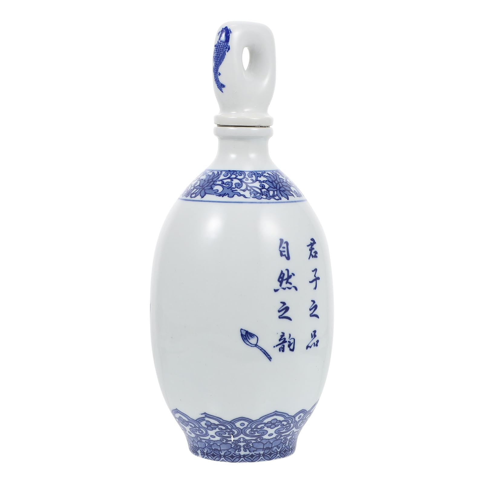 Pot en céramique bleu et blanc traditionnel Homoyoyo pour conservation du vin