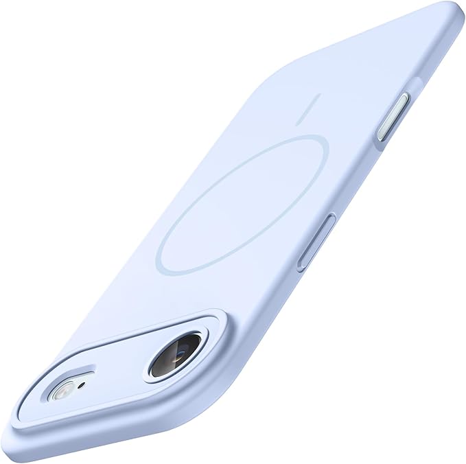 JETech Funda Silicona Magnética para iPhone Air, Compatible con MagSafe, Sedoso Tacto Suave, Carcasa Absorción de Impactos con Protección Lente Cámara (Azul)