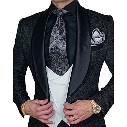 Mens Suits Regular Fit Tuxedo Suits for Men Wedding Suits Dress Clothes for Men 3PC