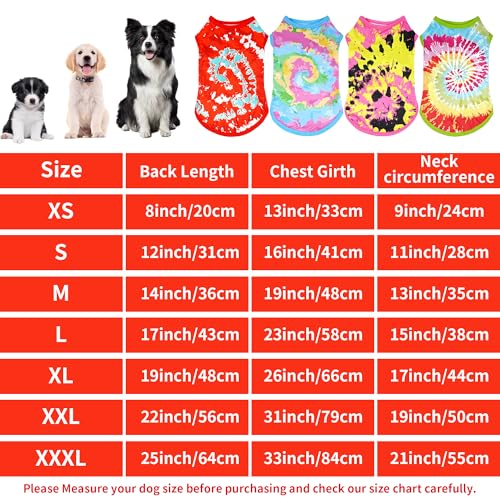 Chemises pour petits chiens lot de 4 débardeurs tie-dye colorés - 3