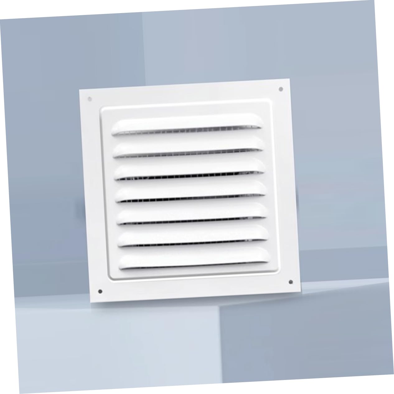 Griglia di Ventilazione a Lamelle Quadrata in Lega di Alluminio Bianca 2 | Quadri Elettrici e Involucri, Design Robusto Protezione Intemperie, Flusso D'aria Elevato