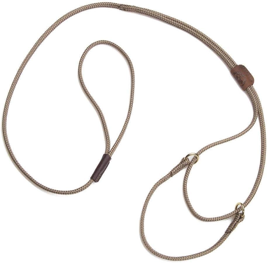 Show Martingale Style Leash - Leash & Collar Combo, Made in The USA - Tan, 12 in x 1/8 in x 40 in
