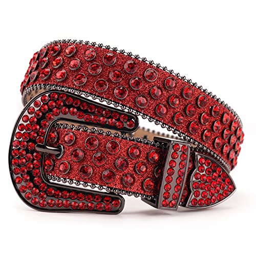 Men Women Rhinestone Belt Luxury Strap Leather Sparkle Studded Belts Western Bling Bling Diamond Cowboy Belts