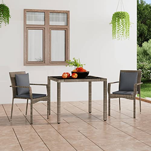 Xichuzi Sillas de jardín con Cojines 2 Unidades, Sillas Terraza, Sillas Terraza Exterior, Sillas Exterior, Silla Playa, Butaca De Exterior, ratán sintético Gris